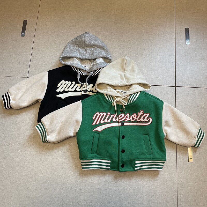 Youth Oversized Green & Black Baseball Jacket for Kids - JAC